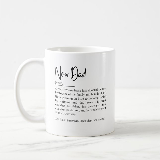 New Dad Definition – Funny and Heartwarming Quote Kaffemugg (Vänster)