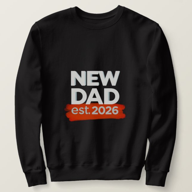 NEW DAD - est.2026 Lång Ärmad Tröja (Design framsida)