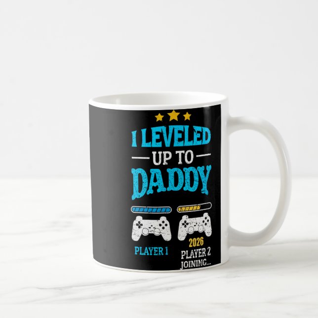New Dad Fathers Day Leveled Up To Daddy 2026 Level Kaffemugg (Höger)