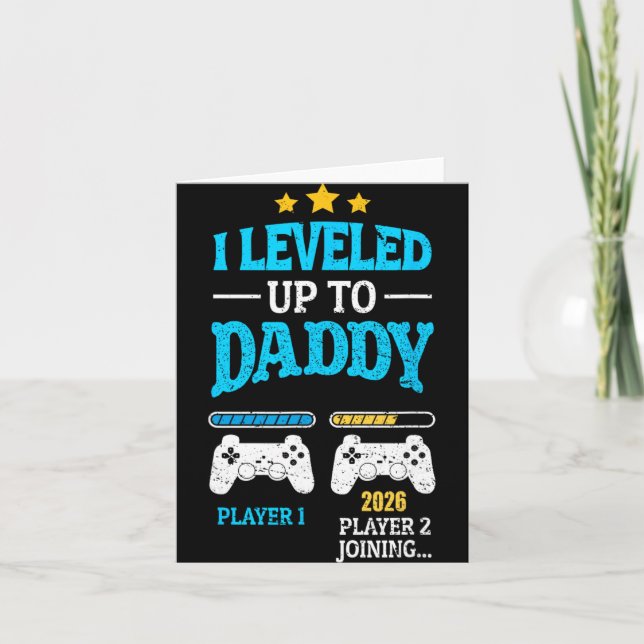 New Dad Fathers Day Leveled Up To Daddy 2026 Level Kort (Framsida)
