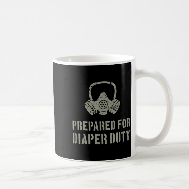 New Dad Prepared For Diaper Duty Funny Small  Kaffemugg (Höger)