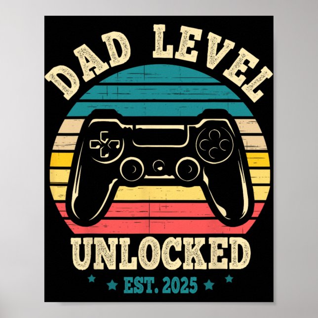 New Daddy I Leveled Up To Dad Mens Pregnancy Idea  Poster (Framsidan)