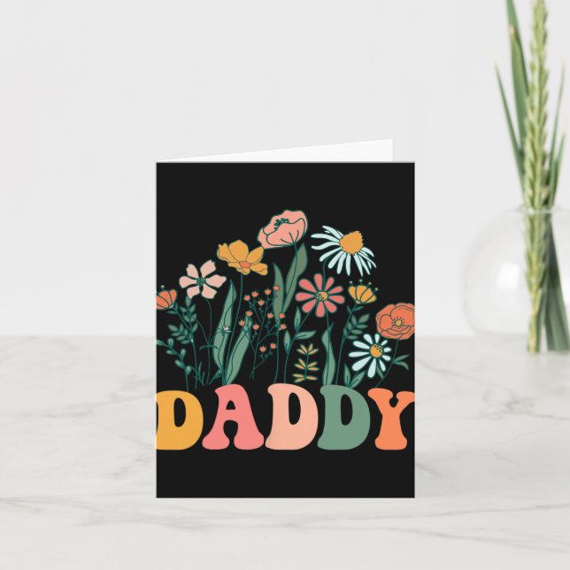 New Daddy Wildflower First Birthday &amp; Baby Sho Kort (Framsida)