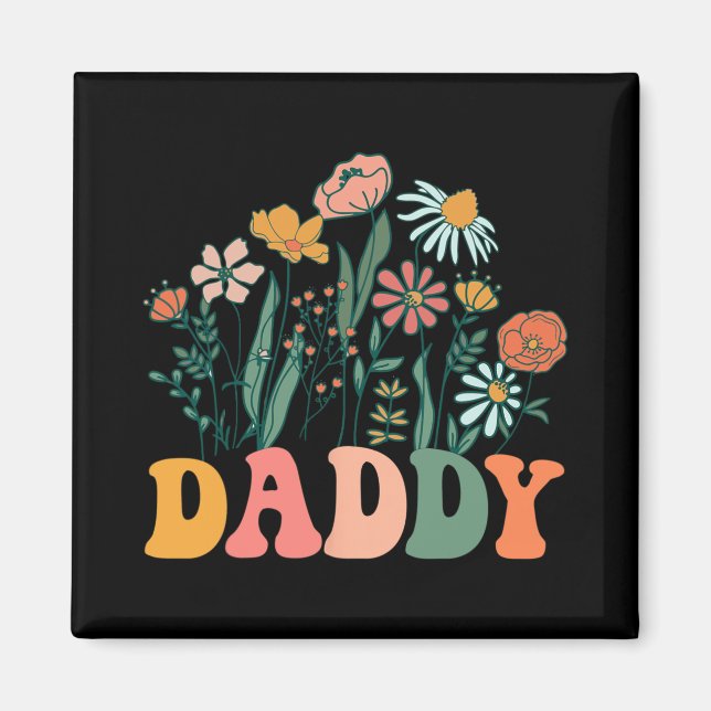 New Daddy Wildflower First Birthday &amp; Baby Sho Magnet (Framsidan)