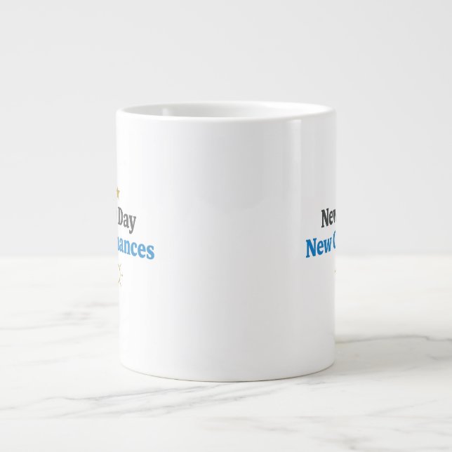 New Day, New Chances" Minimalist  Jumbo Mugg (Framsidan)