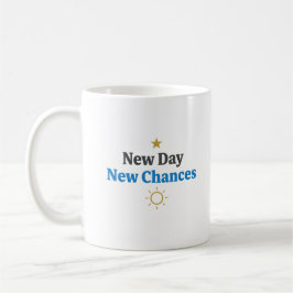 New Day, New Chances" Minimalist  Kaffemugg