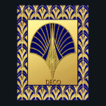 New Deco Fläkt (Guld och Blå) Poster<br><div class="desc">Det här är en ny Art Deco Stil-utskrift/Poster jag skapat. Vackert Mörk blått och Guld-skyddat ram omger ett centrum i Guld med en vacker blå och guld fläkt. En sådan lyx som den ser ut att ha om det och skulle göra en underbar ram eller duk bild.</div>