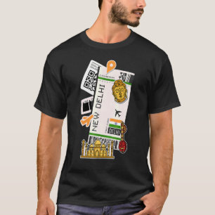 New Delhi Biljett-boardingpass Flygplan India Tra T Shirt