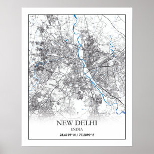 New Delhi India City Karta Travel Simple Poster