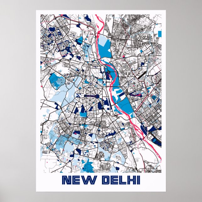New Delhi - India MilkTea City Karta Poster (Framsidan)