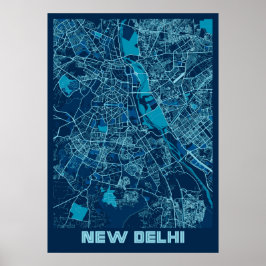 New Delhi - India Peace City Karta Poster