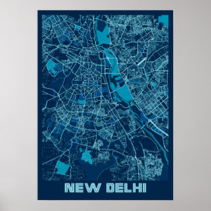 New Delhi - India Peace City Karta Poster