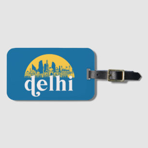 New Delhi India Retro City Skyline Cityscape Art Bagagebricka