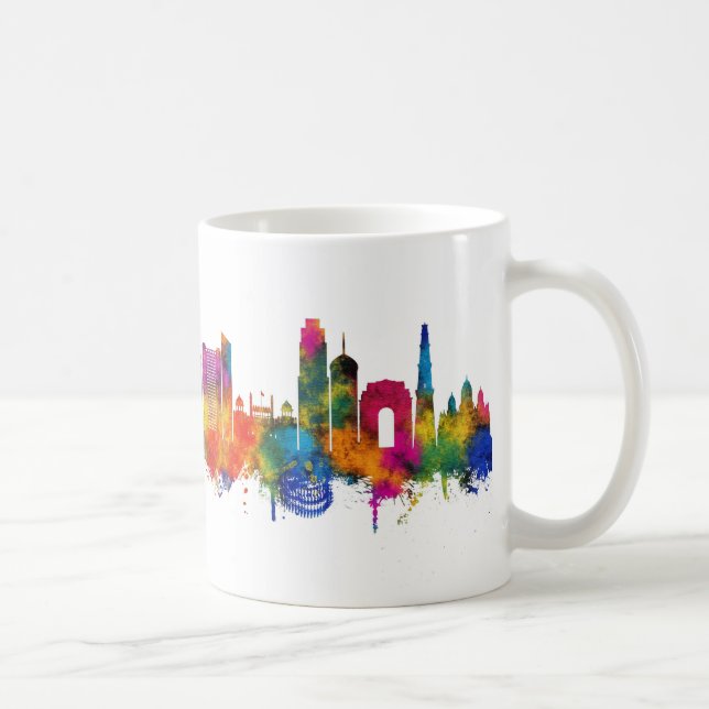 New Delhi India Skyline Kaffemugg (Höger)