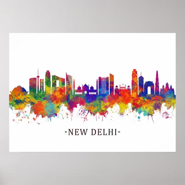 New Delhi India Skyline Poster (Framsidan)