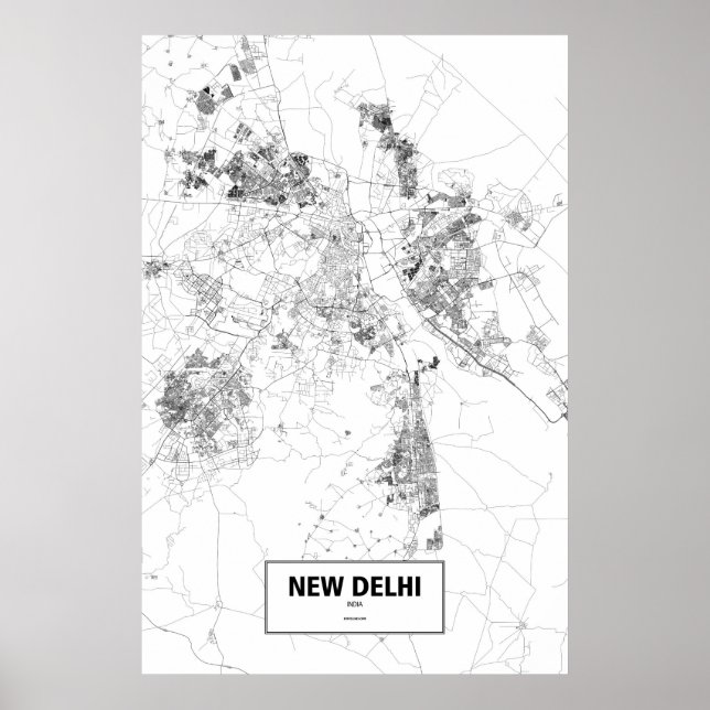 New Delhi, Indien (svart på vit) Poster (Framsidan)
