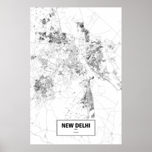 New Delhi Indien (svarten på vit) Poster