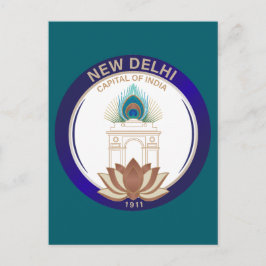 New Delhi Indien Vykort