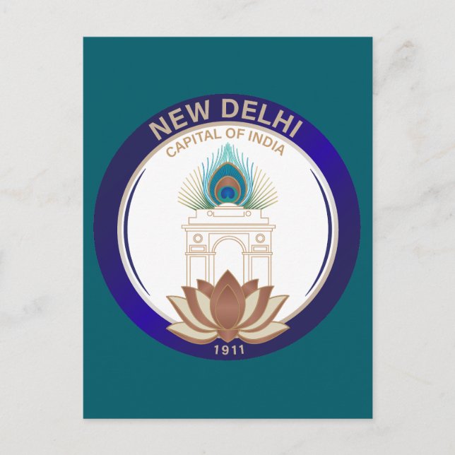 New Delhi Indien Vykort (Framsida)