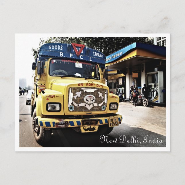 New Delhi lastbil Vykort (Framsida)