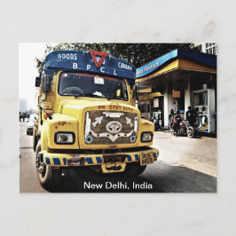 New Delhi Lastbil Vykort