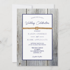 New Dockside Rope Rustic Bröllop Inbjudningar