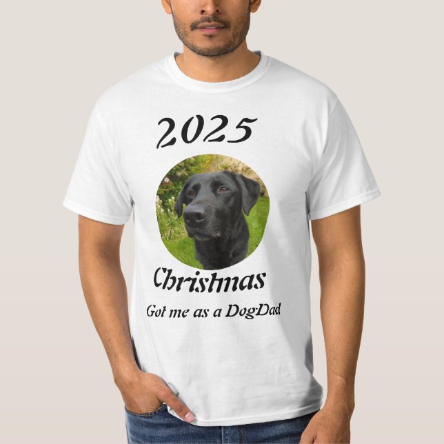 New DogDad Christmas photo T Shirt (Framsida)