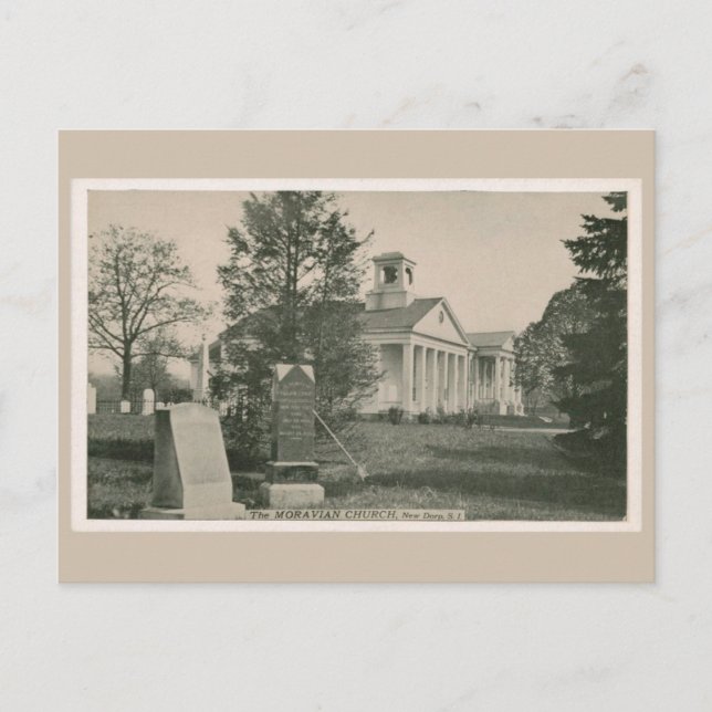 New Dorp Moravian Church, Staten Island NY Vykort (Framsida)