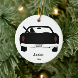 New Driver Personalized Julgransprydnad Keramik
