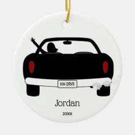 New Driver Personalized Julgransprydnad Keramik