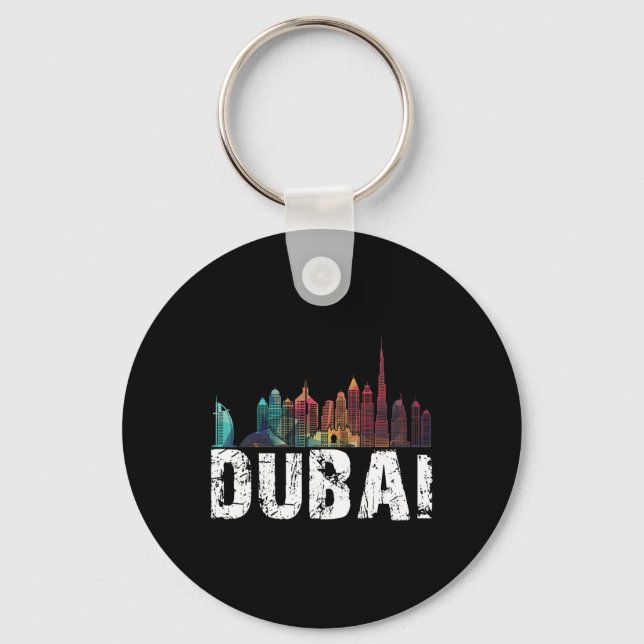 New Dubai Love Skyline Uni For Holidays In Dubai  Nyckelring (Framsida)