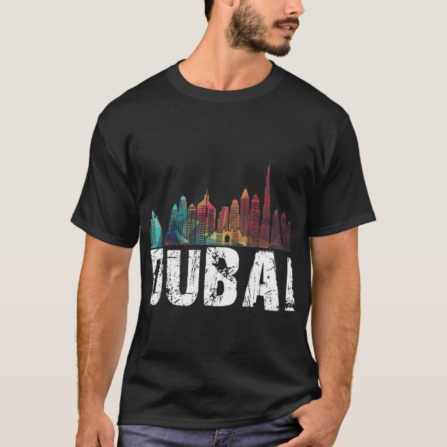 New Dubai Love Skyline Uni For Holidays In Dubai  T Shirt (Framsida)