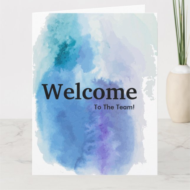 New Employee Welcome Watercolor Card Kort (Framsida)