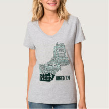 New England 67 fotvandrade kvinna V-Nacke T-tröja
