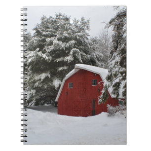 New England Barn In Winter Notebook Anteckningsbok