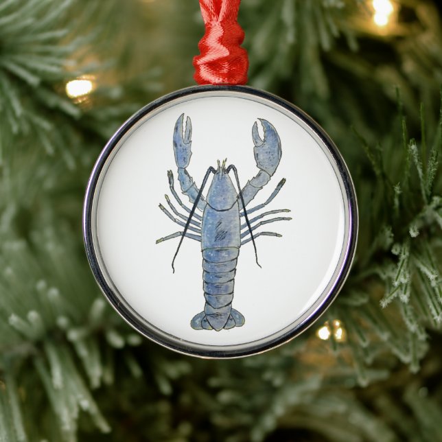 New England Blue Lobster Metall Ornament (Träd)