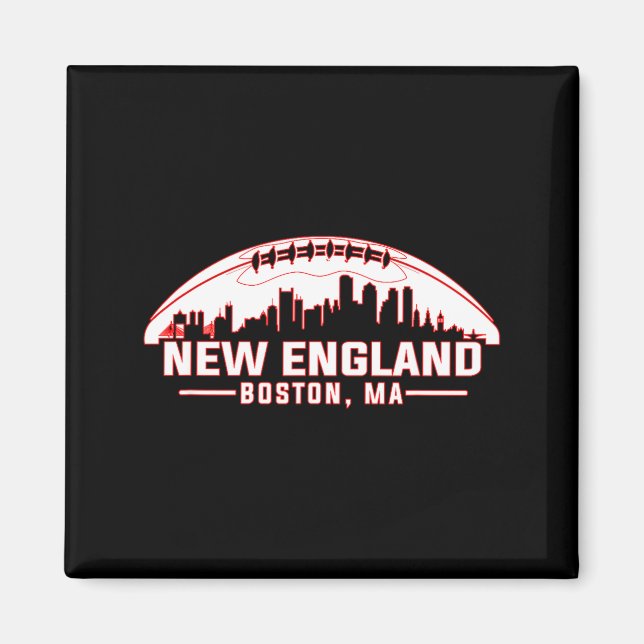 New England Boston Stadssiluett Design Magnet (Framsidan)