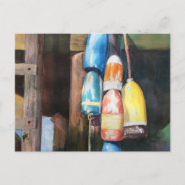New England Buoy Coastal Postcard Inbjudan Vykort