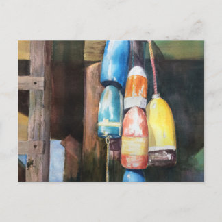 New England Buoy Coastal Postcard Inbjudan Vykort