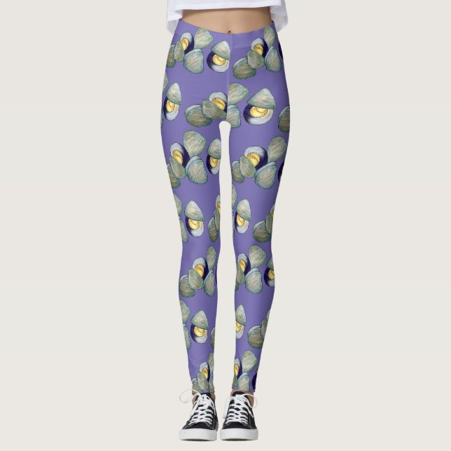 New England Clambake Beach Summer Seafood Leggings (Framsida)
