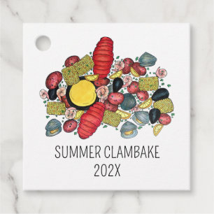 New England Clambake Lobster Boil Block Party Gåvor Etiketter