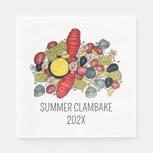 New England Clambake Lobster Boil Block Party Pappersservett