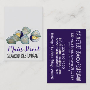 New England Clams Clambake Seafood Restaurant Visitkort