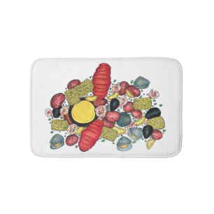 New England Clams Lobster Clambake Seafood Middag Badrumsmatta