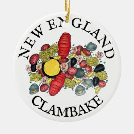New England Clams Lobster Clambake Seafood Middag Julgransprydnad Keramik