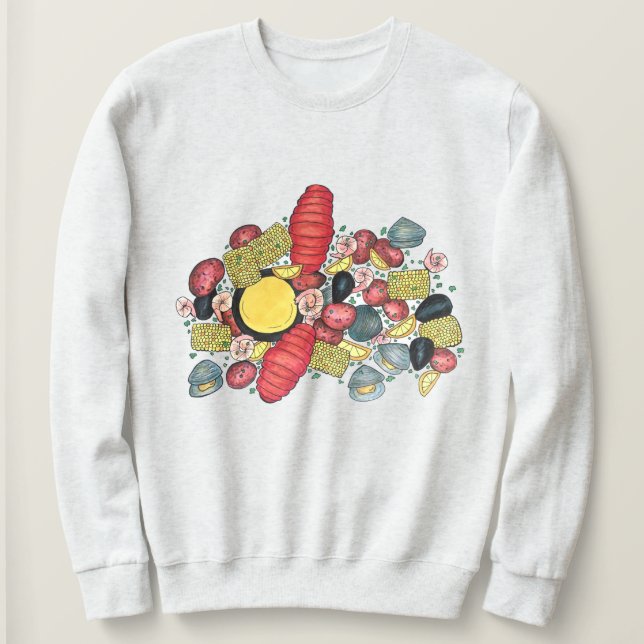 New England Clams Lobster Clambake Seafood Middag T Shirt (Design framsida)