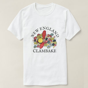 New England Clams Lobster Clambake Seafood Middag T Shirt