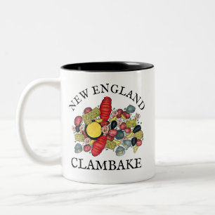 New England Clams Lobster Clambake Seafood Middag Två-Tonad Mugg
