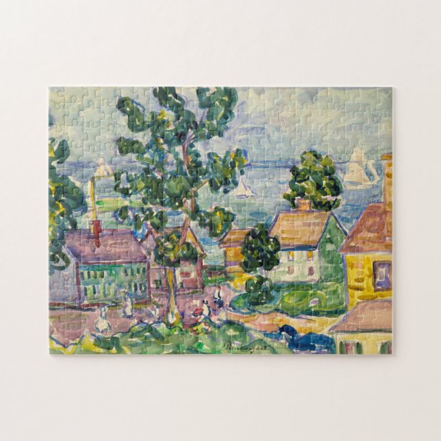 New England Coastal Village | Maurice Prendergast Pussel (Horisontell)