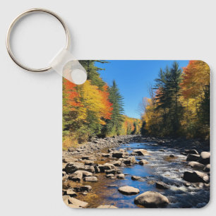 New England Colorful Landscape, höst, Nyckelring